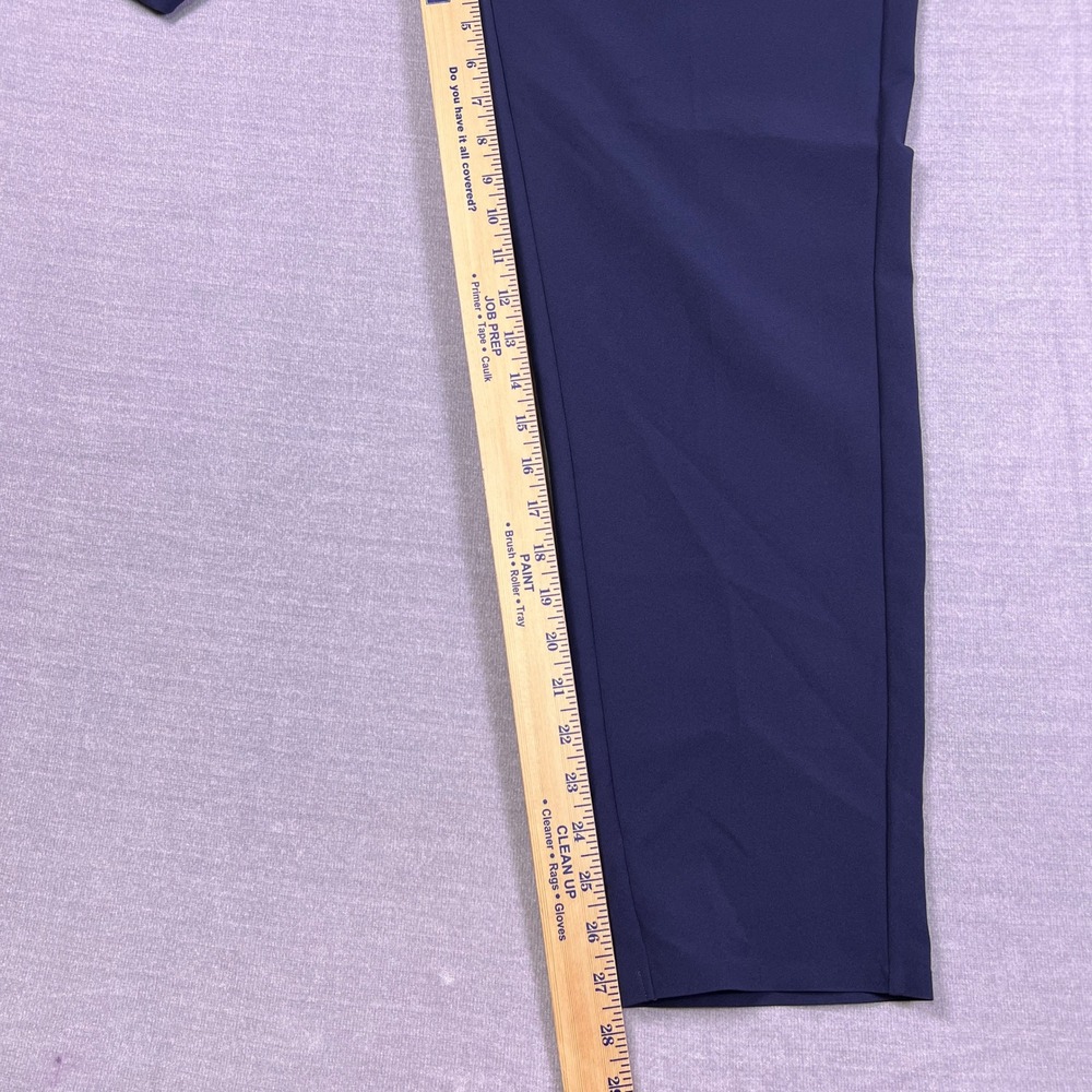 Athleta Brooklyn Ankle Straight Leg High Rise Pant Women 6 Navy Blue Polyester - Picture 9 of 12